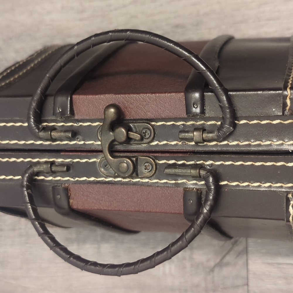 Super Cute Vintage Wood & Leather Purse - Picture 6 of 7